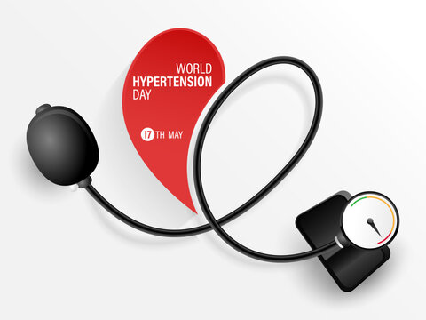 World Hypertension Day Design. High blood pressure gauge illustration and Sphygmomanometer