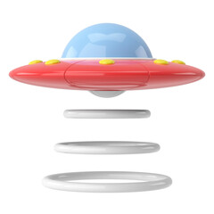 UFO. 3D illustration. 3D rendering.