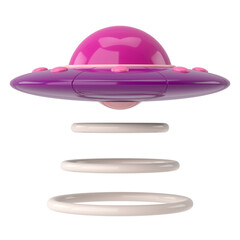 Naklejka na ściany i meble UFO. 3D illustration. 3D rendering.
