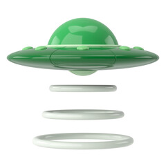 UFO. 3D illustration. 3D rendering. © dekzer007