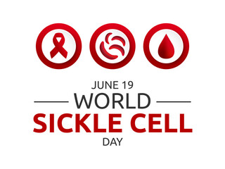 Fototapeta premium World Sickle Cell day observed illustration on June 19th worldwide. Sickle blood Cell day design