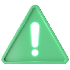 Warning sign. Exclamation mark. 3D illustration.
