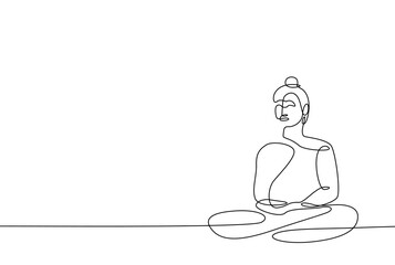 buddhist meditation pose line art Illustration, Buddha Vesak Day