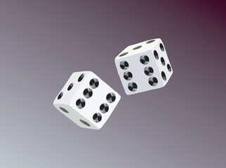 white dice vector illustrations