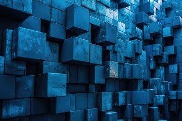 Full Frame Shot Of Blue Wall, Generative AI