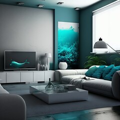 modern living room Generative AI