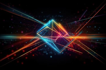 Futuristic technology lines background with light effect, Generative AI