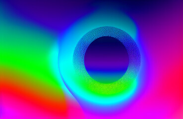 Illustration of two overlapping circles in multiple colors created with Generative AI technology