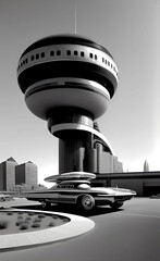 60's style scifi scene, generative ai