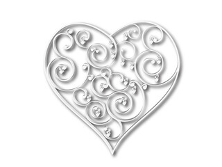 Floral heart in transparent background.
