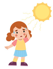 Illustration of a hot girl exposed to the sun