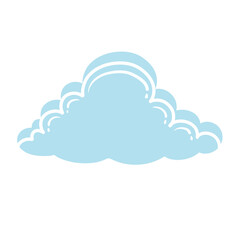 Blue cloud and white outline.
