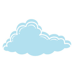 Blue cloud and white outline.