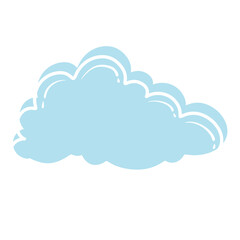 Blue cloud and white outline.