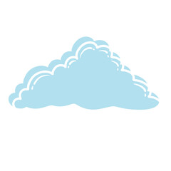 Blue cloud and white outline.
