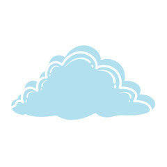 Blue cloud and white outline.