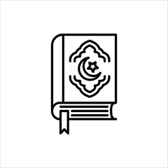 Quran icons isolated on white background. Quran icon for logo, web, app, UI. Quran icon simple sign. icon flat illustration for graphic and web design.