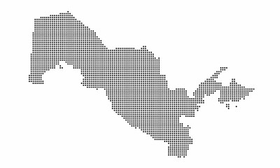 Fototapeta na wymiar Uzbekistan dotted map with grunge texture in dot style. Abstract vector illustration of a country map with halftone effect for infographic. 