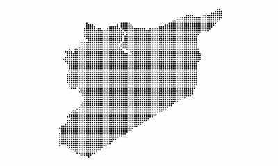 Fototapeta na wymiar Syria dotted map with grunge texture in dot style. Abstract vector illustration of a country map with halftone effect for infographic. 