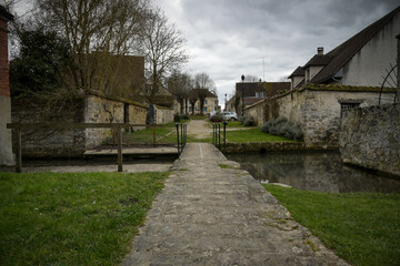 View on the village of Flagy in Seine et Marne in France