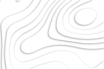 Obraz na płótnie Canvas Abstract wavy white curve lines with shadow and topography map concept.