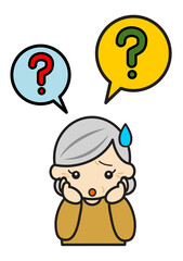 物忘れをするシニア女性