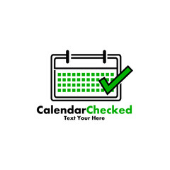 Calendar checked logo template illustration