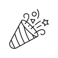 Party popper icon. High quality black vector illustration.