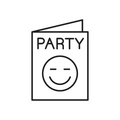 Party card icon. High quality black vector illustration.