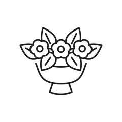 Bouquet of flowers icon. High quality black vector illustration.