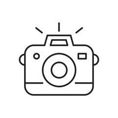 Photo camera icon. High quality black vector illustration.