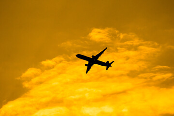 Aircraft Passenger take off  shot at sunset time