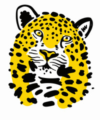 Amur leopard head vector illustration isolated on white