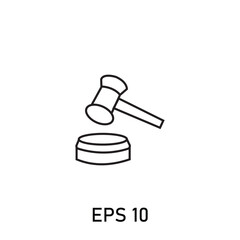 illustration of judge icon tap hammer stroke eps 10