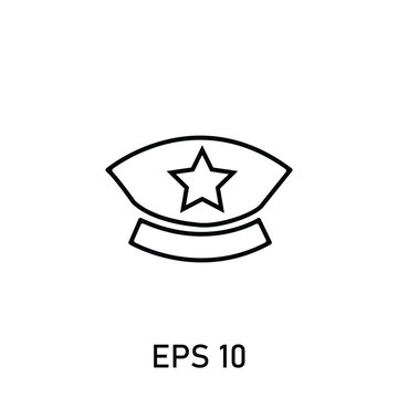 Police cap icon, stroke police service uniform