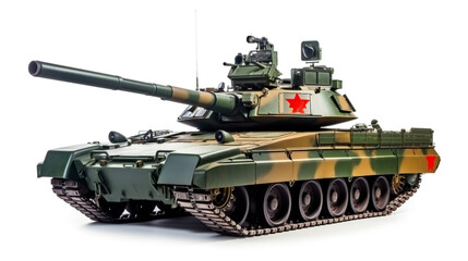 Fototapeta na wymiar Main battle tank isolated on white background, industries, military, Generative AI
