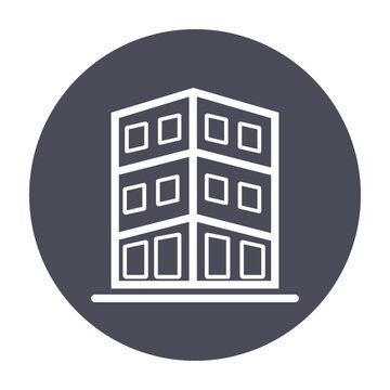 Simple building and houses line icon