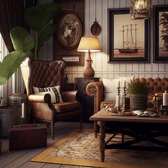 luxury living room Generative AI