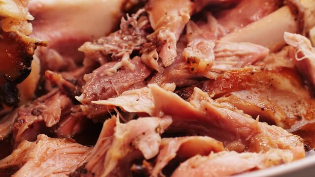 Roasted pork knee on dish, traditional czech republic food, German pulled pork.