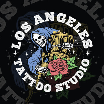Design logo los angeles tattoo studio vector