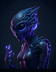 AI K&uuml;nstliche Intelligenz ein blau leuchtender Roboter Kopf