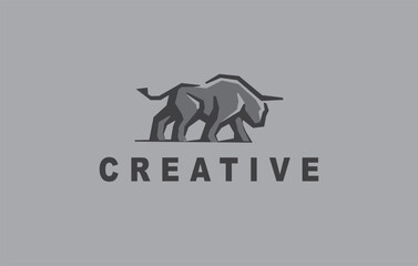 Strong Bull Logo Design vector art eps 