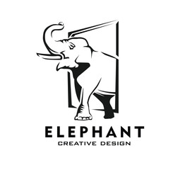 Company logo design. Outline of an elephant.
