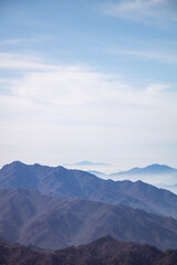 mountains and clouds