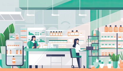 Inside a Pharmacy (Generative AI illustration)