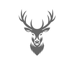 Minimalistic abstract deer head design isolated on a white background