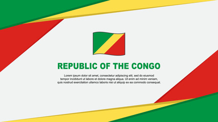 Republic Of The Congo Flag Abstract Background Design Template. Republic Of The Congo Independence Day Banner Cartoon Vector Illustration. Republic Of The Congo