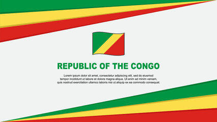 Republic Of The Congo Flag Abstract Background Design Template. Republic Of The Congo Independence Day Banner Cartoon Vector Illustration. Republic Of The Congo Design