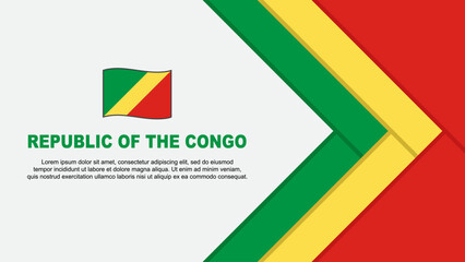 Republic Of The Congo Flag Abstract Background Design Template. Republic Of The Congo Independence Day Banner Cartoon Vector Illustration. Republic Of The Congo Cartoon