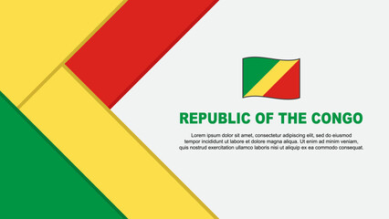 Obraz premium Republic Of The Congo Flag Abstract Background Design Template. Republic Of The Congo Independence Day Banner Cartoon Vector Illustration. Republic Of The Congo Illustration